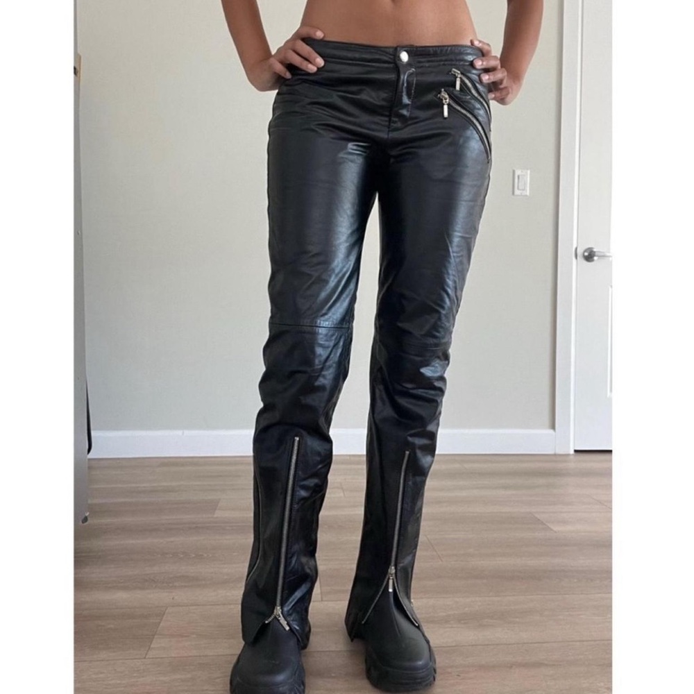 Vintage leather Bebe Black Leather Pants